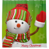 Kerstschoenengordijn/Snowman Douchegordijn (Voorkant)