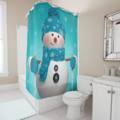 Kerstschoenengordijn/Snowman Douchegordijn (In situ)