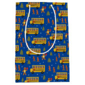 kerstschoolbus ontbijtkoek medium cadeauzakje (Voorkant)