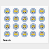 kerstschoolbus santa - kindercadeauverpakking ronde sticker (Vel)