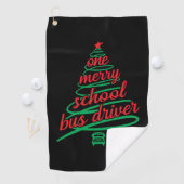 Kerstschoolbuschauffeur, schoolbus golfhanddoek (Insitu)