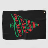 Kerstschoolbuschauffeur, schoolbus golfhanddoek (Horizontaal)