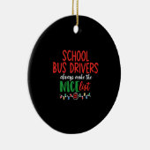 Kerstschoolbuschauffeur, schoolbus keramisch ornament (Rechts)