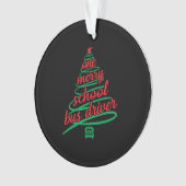 Kerstschoolbuschauffeur, schoolbus ornament (voorkant)