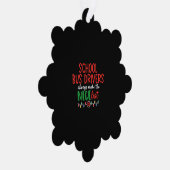 Kerstschoolbuschauffeur, schoolbus ornament kaart (Rechts)