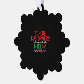 Kerstschoolbuschauffeur, schoolbus ornament kaart (Links)