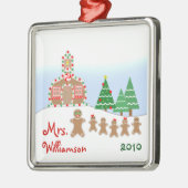 Kerstschoolhouse Scene - Gingerbrood leraar Metalen Ornament (Links)
