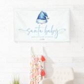 Kerstschoon Baby Blauwe Hoed Kerstvakantie Baby Sh Spandoek (Insitu)