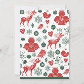 Kerstschoon Noords patroon groen Kaart (Achterkant)