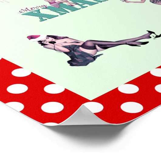 Kerstschoonheid, pop-upmeisjes XMAS-kunstdrukken Poster (Hoek)