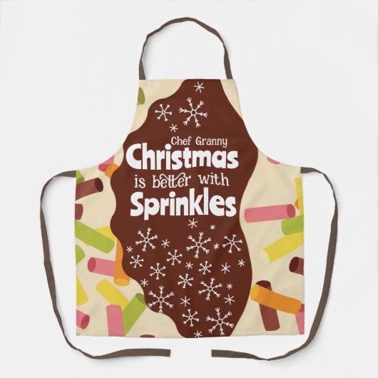 Kerstschort Kerst is leuker met Sprinkels Schort (Voorkant)