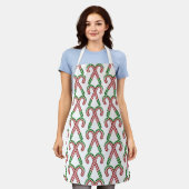 Kerstschort met snoepsnoeren schort (Gedragen)
