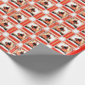 KerstSchotse hond uit 1930 zegt "Cheerio" Cadeaupapier (Hoek)