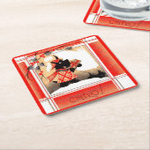 KerstSchotse hond uit de jaren dertig zegt "Cheeri Kartonnen Onderzetters (Schuin)