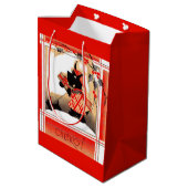 KerstSchotse hond uit de jaren dertig zegt "Cheeri Medium Cadeauzakje (Achterkant Gekanteld)