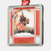 KerstSchotse hond uit de jaren dertig zegt "Cheeri Metalen Ornament (Links)