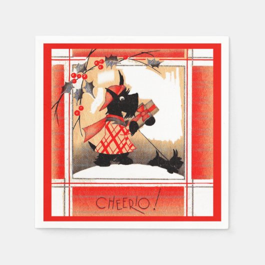 KerstSchotse hond uit de jaren dertig zegt "Cheeri Servet (Voorkant)