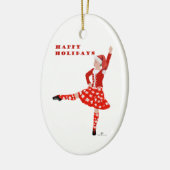 KerstSchotse hoogland Dancer Keramisch Ornament (Links)