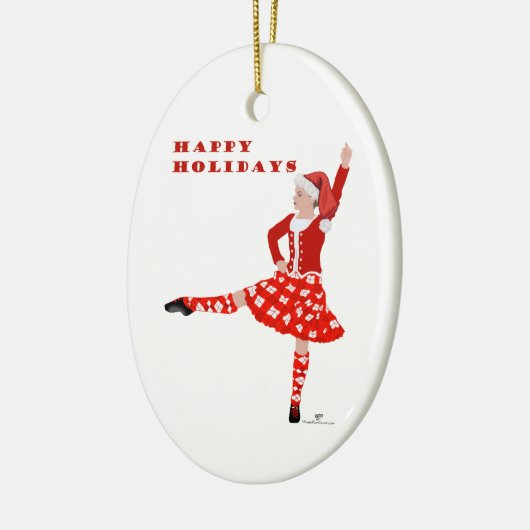 KerstSchotse hoogland Dancer Keramisch Ornament (Links)