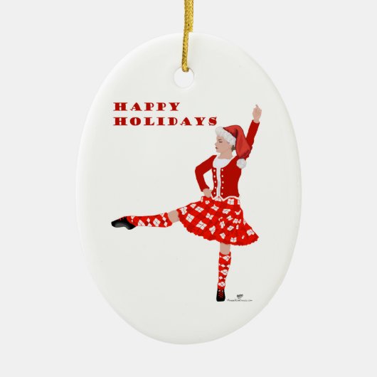 KerstSchotse hoogland Dancer Keramisch Ornament (Voorkant)