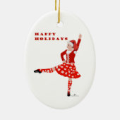 KerstSchotse hoogland Dancer Keramisch Ornament (Achterkant)