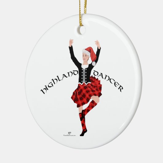 KerstSchotse hoogland Dancer Keramisch Ornament (Links)