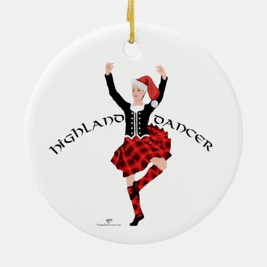 KerstSchotse hoogland Dancer Keramisch Ornament (Achterkant)