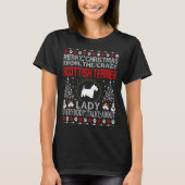 KerstSchotse terrier Dog Lady Ugly Sweater T-shirt (Voorkant)