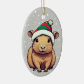 Kerstschrift Capybara Keramisch Ornament (Rechts)