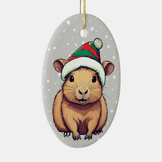 Kerstschrift Capybara Keramisch Ornament (Rechts)