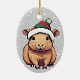 Kerstschrift Capybara Keramisch Ornament