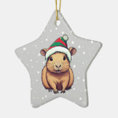 Kerstschrift Capybara Keramisch Ornament (Links)