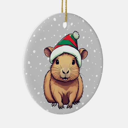 Kerstschrift Capybara Keramisch Ornament (Rechts)