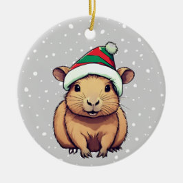 Kerstschrift Capybara Keramisch Ornament