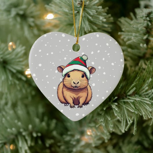 Kerstschrift Capybara Keramisch Ornament (Boom)