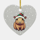 Kerstschrift Capybara Keramisch Ornament (Voorkant)