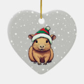 Kerstschrift Capybara Keramisch Ornament (Achterkant)