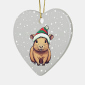 Kerstschrift Capybara Keramisch Ornament (Links)