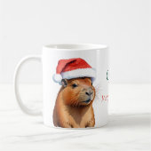 Kerstschrift Capybara Koffiemok (Links)