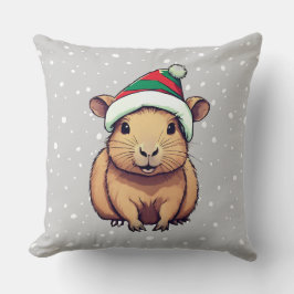 Kerstschrift Capybara Kussen