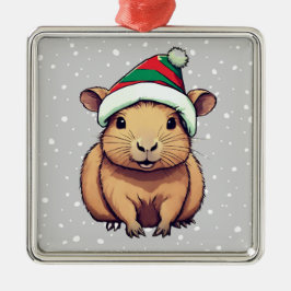 Kerstschrift Capybara Metalen Ornament