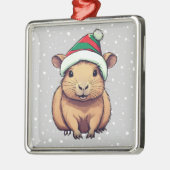 Kerstschrift Capybara Metalen Ornament (Links)