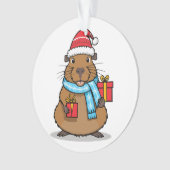 Kerstschrift Capybara Ornament (voorkant)