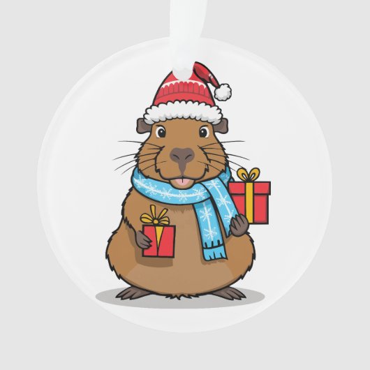Kerstschrift Capybara Ornament (voorkant)