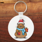 Kerstschrift Capybara Sleutelhanger (Voorkant)