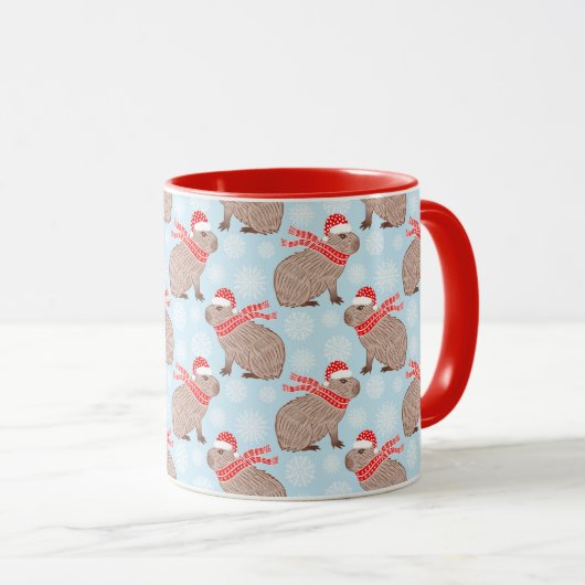 Kerstschrift in Santa Hats Holiday Mok (Voorkant rechts)