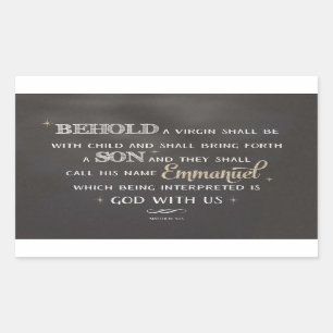Kerstschrift - Matteüs 1:23 Rechthoekige Sticker