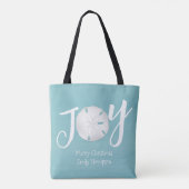 Kerstschrift Vreugde typografie Zand Dollar Tote Bag (Achterkant)