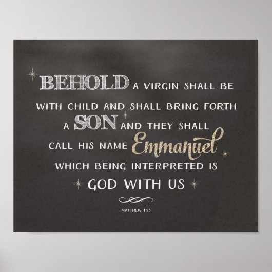 Kerstschriftuur - Zie Emmanuel Poster (Voorkant)