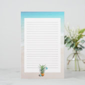 Kerstschrijfpapier met ananasstrand briefpapier (Staand voorkant)